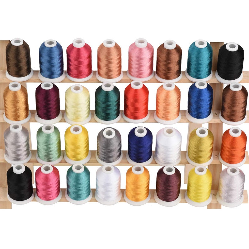 Simthread 32 Madeira Colors Polyester Embroidery Machine Thread Kit 500M (550Y) Similar to Madeira Robinson-Anton Color - Assorted Color 3 - Image 2